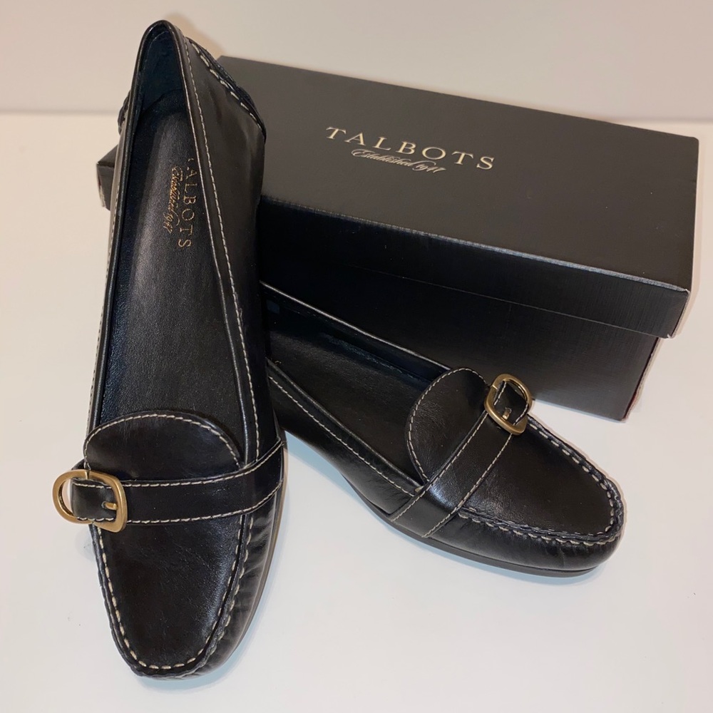 Talbots Black Leather Loafers